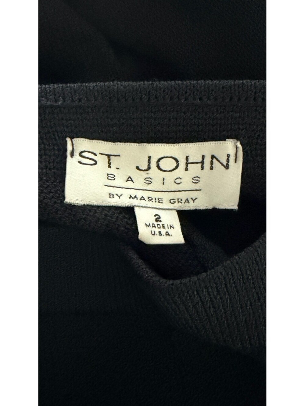 ST. JOHN BASICS Black High Rise SANTANA KNIT Straight Leg Pants Sz 2 - Picture 4 of 5